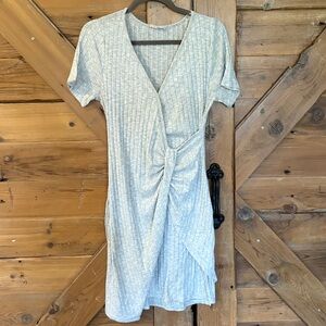 Altar'd State Light Gray Ribbed Knit Top